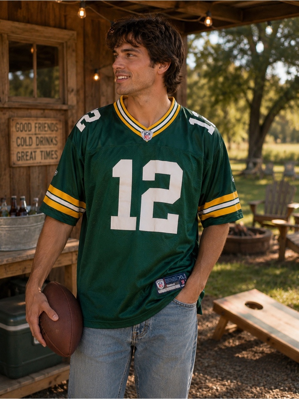 Vintage Aaron Rodgers Green Bay Packers Reebok NFL Equipment Jersey Stitched XL
